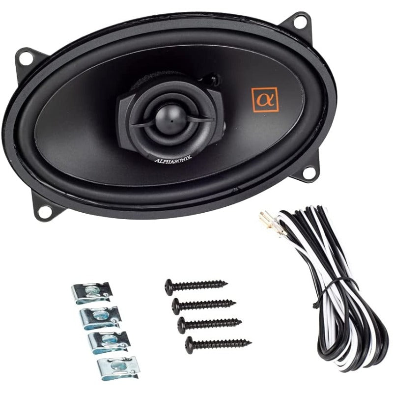 Alphasonik  NS46 | 4"x6" 120W 2-Way Coaxial Car Speakers 3-Ohm (Pair) Alphasonik