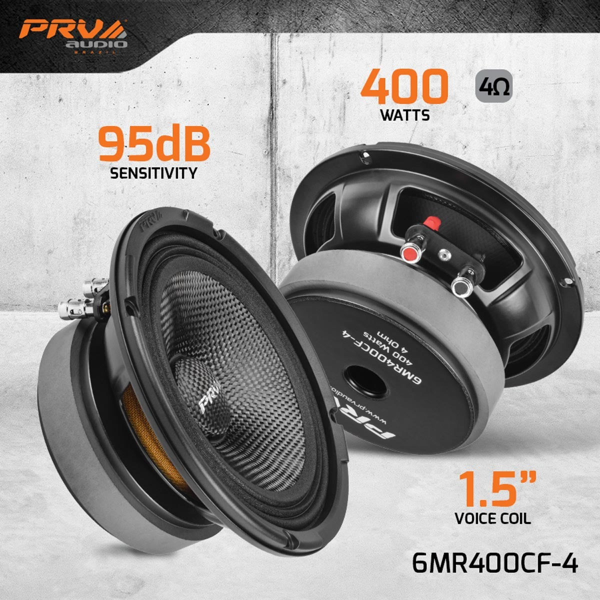 PRV Audio 6MR400CF-4 | 6.5" 400W Midrange Speaker (Single) PRV Audio