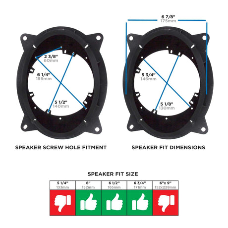 Metra 82-8150 Speaker Adapters For Toyota/Lexus 2012-2024 6" to 6.75" Metra