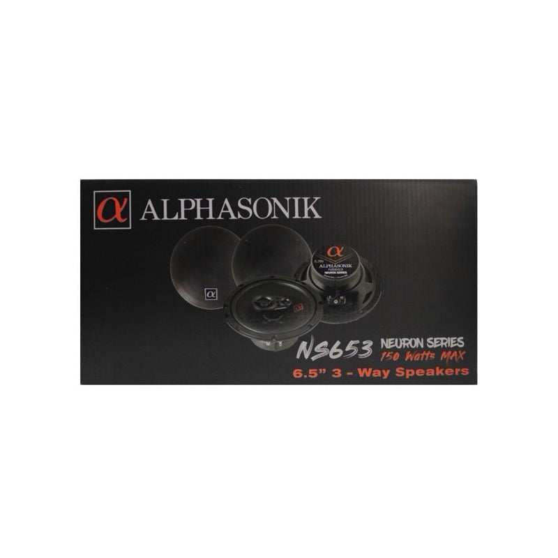 Alphasonik NS653 | 6.5" 150W 3-Way Coaxial Speakers 3-Ohm (Pair) Alphasonik