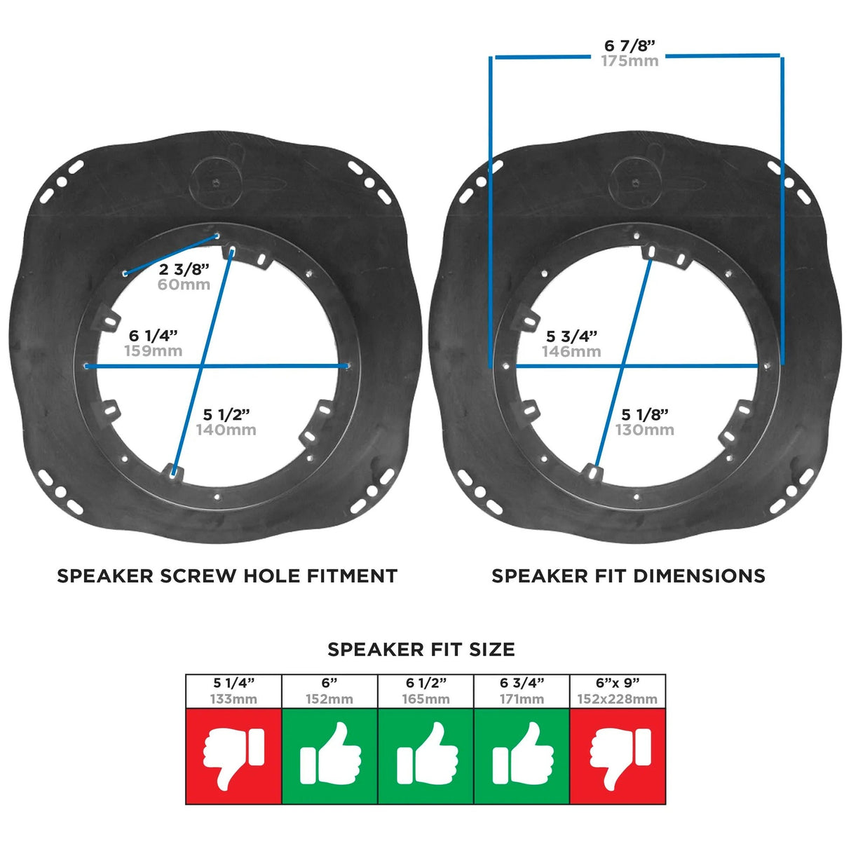 Metra 82-7401 Infiniti G37 08-13 Speaker Adapter 6 to 6.75in pair Metra