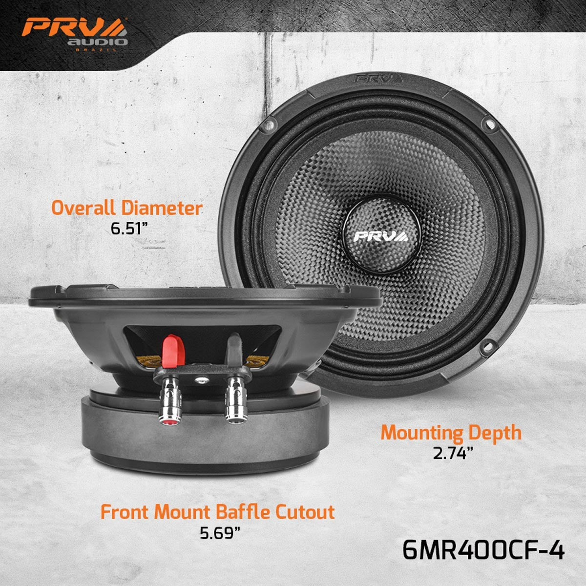 PRV Audio 6MR400CF-4 | 6.5" 400W Midrange Speaker (Single) PRV Audio