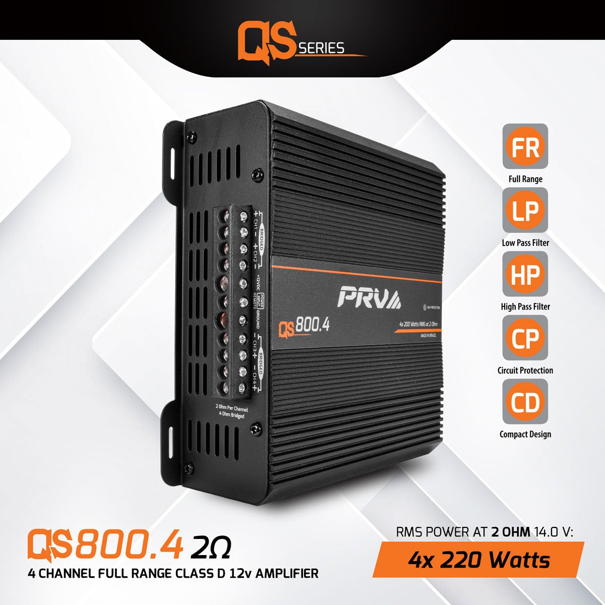 PRV Audio QS800.4 | 4-Channel Class D Amplifier