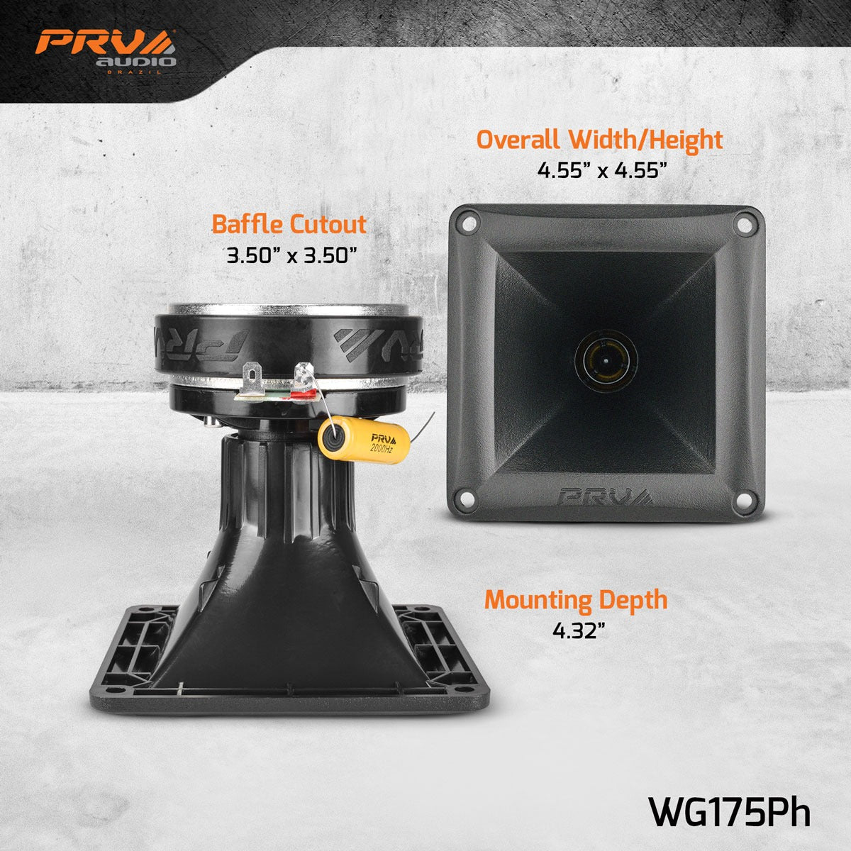 PRV Audio WG175PH 1" Exit Phenolic Compression Driver + Horn Combo