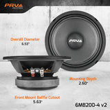 PRV Audio 6MB200-4 v2 6.5" 200W RMS Midbass Speaker (Single)