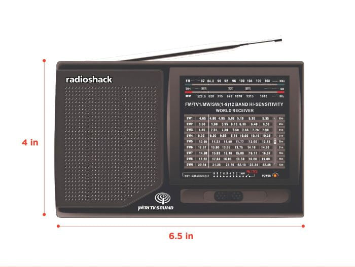 RadioShack World Receiver Portable Radio – AM/FM/SW/TV Bands RadioShack