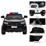 Interactive 12V Kids Police SUV Ride-On Car with LED Lights, Music, Sirens, and Remote Control