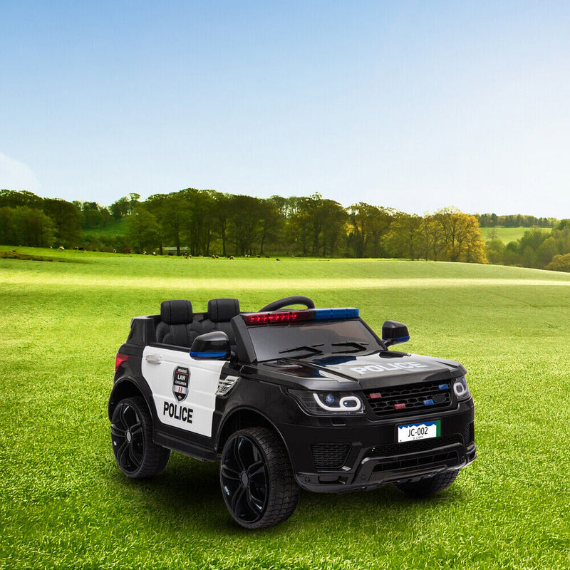 Interactive 12V Kids Police SUV Ride-On Car with LED Lights, Music, Sirens, and Remote Control