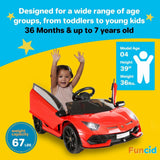 Electric Lamborghini Ride-On Car for Kids with Remote Control, Openable Doors, LED Lights, and MP3 Player