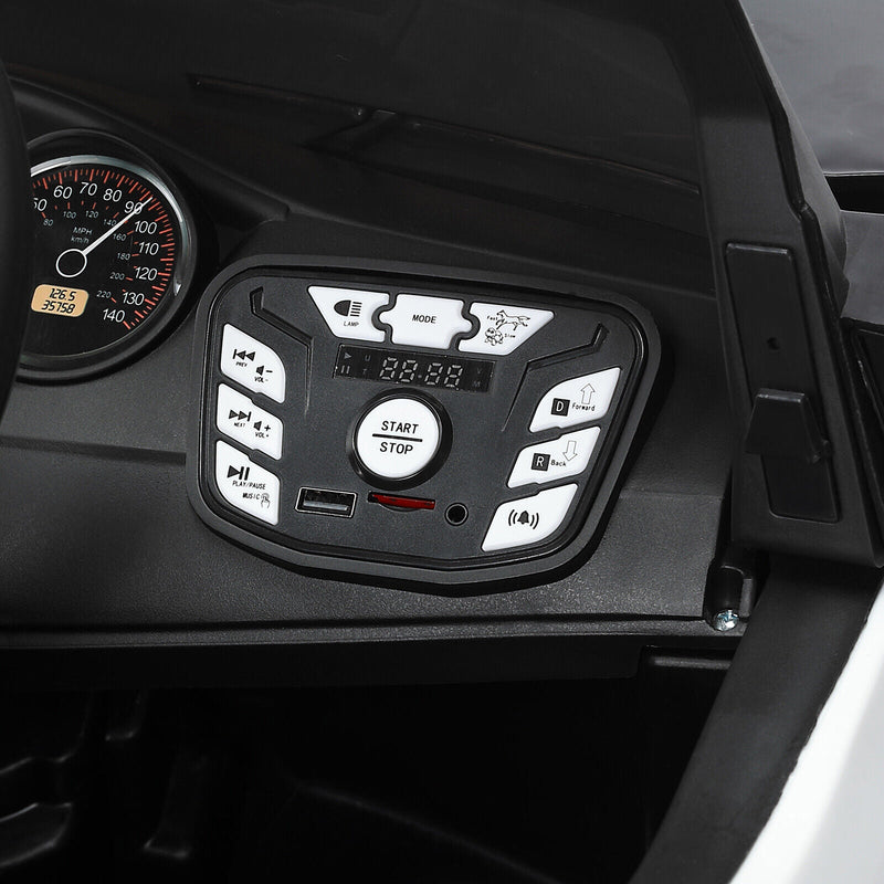 6-Wheel Electric Police Car for Kids with RC, LED Lights, and Intercom