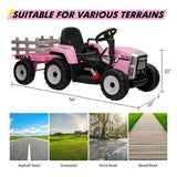Interactive 12V Ride-On Tractor Trailer for Kids with Remote Control and MP3 Player