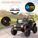 Interactive 12V Ride On Truck with Remote Control, LED Lights, and Music for Parent-Child Fun