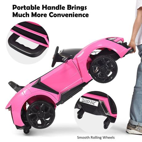 Interactive 2.4G RC Electric Car for Kids with Lights, MP3 Player, and Openable Doors - 12V