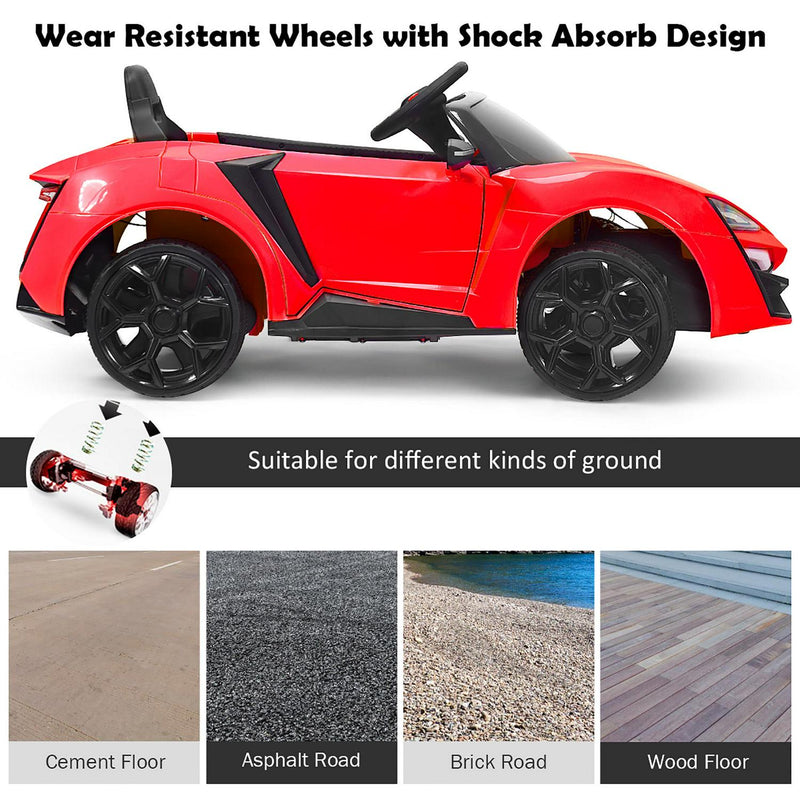 Interactive 2.4G RC Electric Car for Kids with Lights, MP3 Player, and Openable Doors - 12V