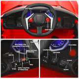 Interactive 2.4G RC Electric Car for Kids with Lights, MP3 Player, and Openable Doors - 12V