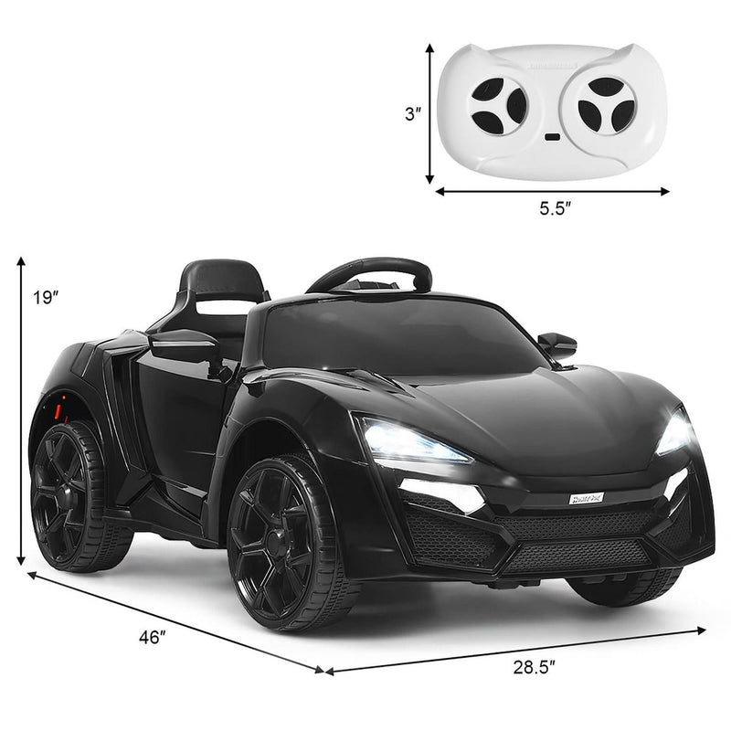 Interactive 2.4G RC Electric Car for Kids with Lights, MP3 Player, and Openable Doors - 12V