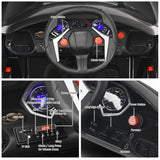 Interactive 2.4G RC Electric Car for Kids with Lights, MP3 Player, and Openable Doors - 12V
