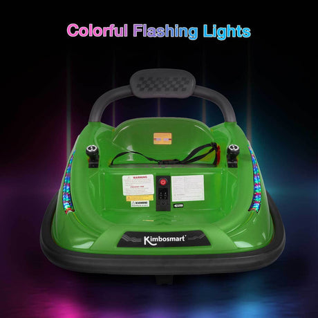 Interactive 6V Bumper Car for Kids with Remote Control, Flashing Lights, Music, and Customizable Stickers