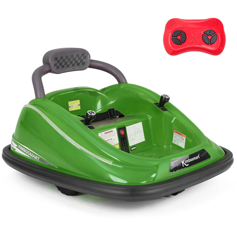 Interactive 6V Bumper Car for Kids with Remote Control, Flashing Lights, Music, and Customizable Stickers - Perfect Gift for Creative Playtime