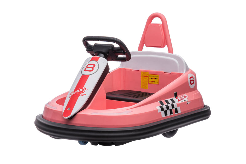 Interactive 6V Electric Bumper Car for Kids with Lights, Music, Horn, and Safety Belts