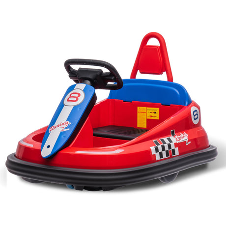 Interactive 6V Electric Bumper Car for Kids with Lights, Music, Horn, and Safety Belts
