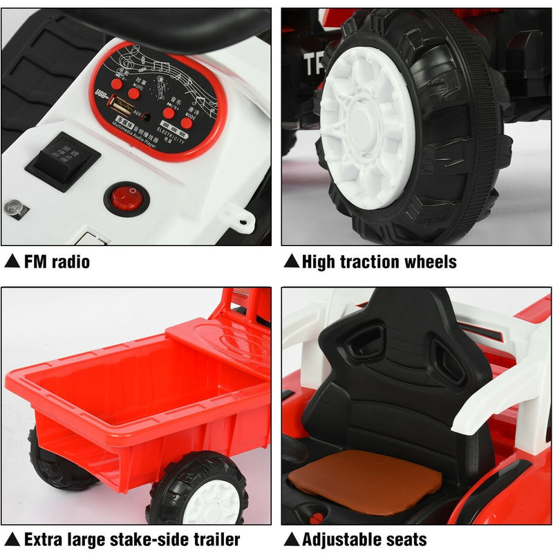 Interactive Electric Tractor Scooter for Kids with Detachable Trailer - Perfect for Playtime Fun!
