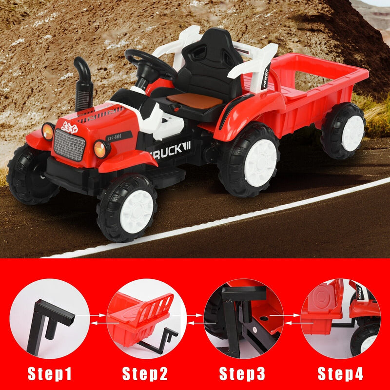 Interactive Electric Tractor Set with Detachable Cars for Toddlers 1-3 Years