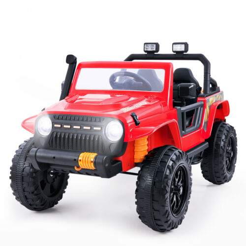 Interactive Parent-Child Kids Car with Cushioned Spring, LED Lights, and Remote Control - 12V 10AH