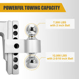 Trucktok 2" Adjustable Hitch 6" Drop/Rise 12,000 GTW with Dual Locks TruckTok
