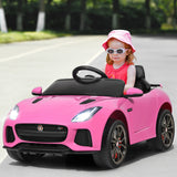 Jaguar F-Type SVR 12V Licensed Kids Ride On Car with Lights & Remote Control - Pink