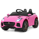 Jaguar F-Type SVR 12V Licensed Kids Ride On Car with Lights & Remote Control - Pink