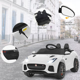 Jaguar F-Type SVR 12V Licensed Kids Ride On Car with Lights, Music, and Remote Control - White