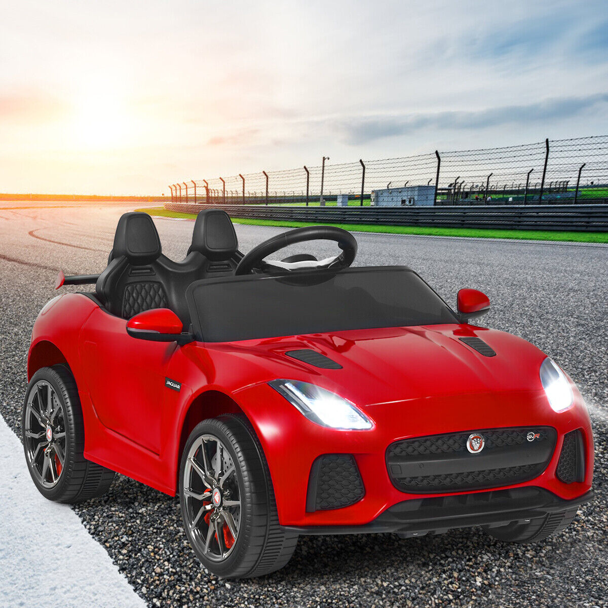Jaguar F-Type SVR 12V Licensed Ride On Car for Kids with Music & Lights - Red
