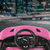 Jaguar F Type SVR 12V Ride-On Car for Kids with MP3, USB, and Pink LED Lights