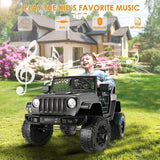 Jeep 24V/12V Kids Electric Ride-On Car with Remote Control, 3 Speeds, and LED Lights