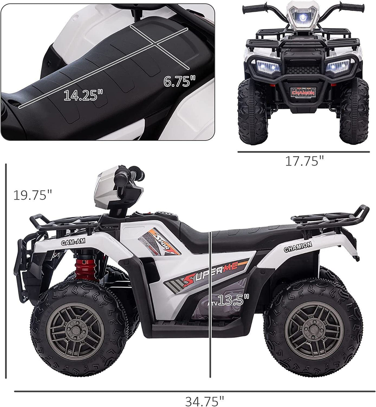 Jeep 24V/12V Kids Electric Ride-On Car with Remote Control, 3 Speeds, and LED Lights
