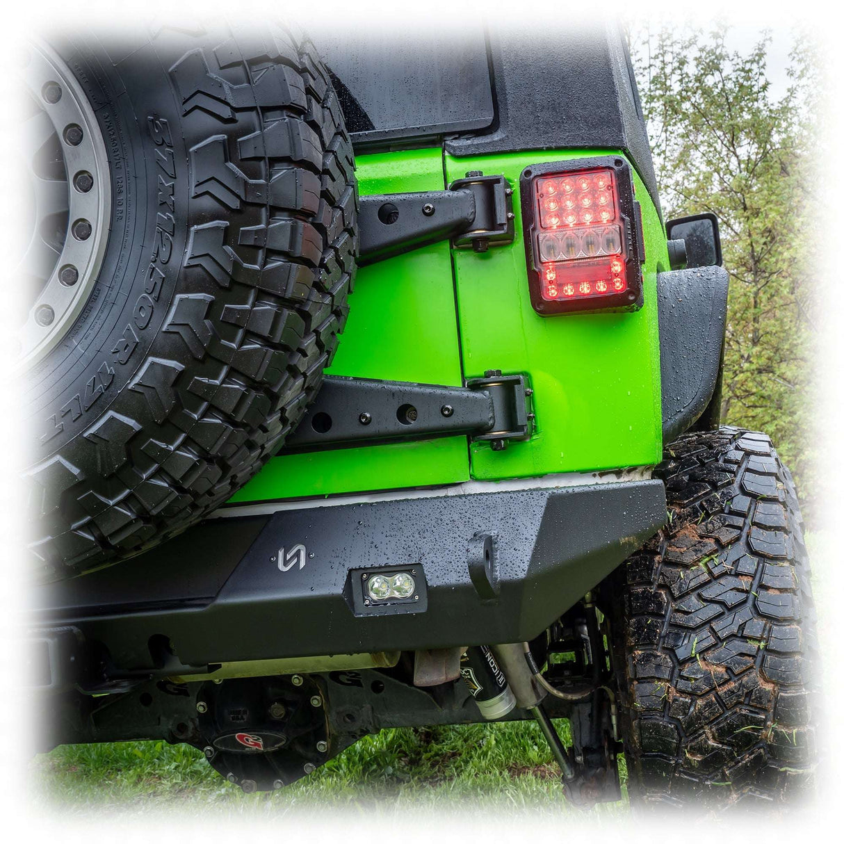 Jeep JK Rear Bumper with LED Pod Lights & Hitch Receiver | 2007–2018 Turn Offroad