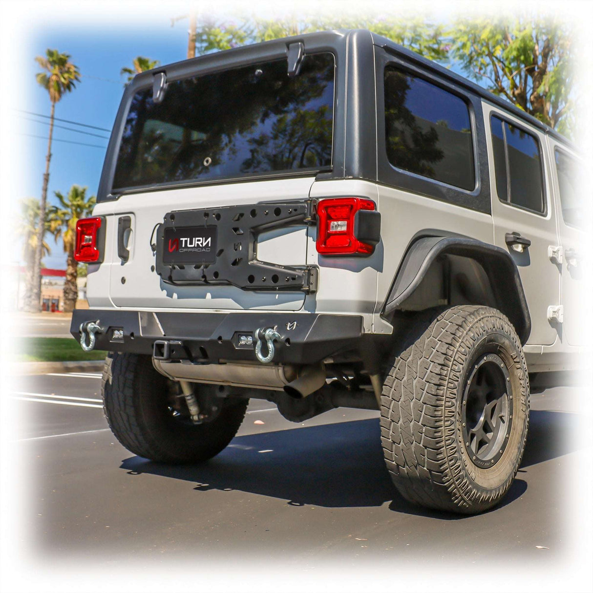 Jeep JL Rear Bumper with LED Pod Lights & Hitch Receiver | 2018–2025 Turn Offroad