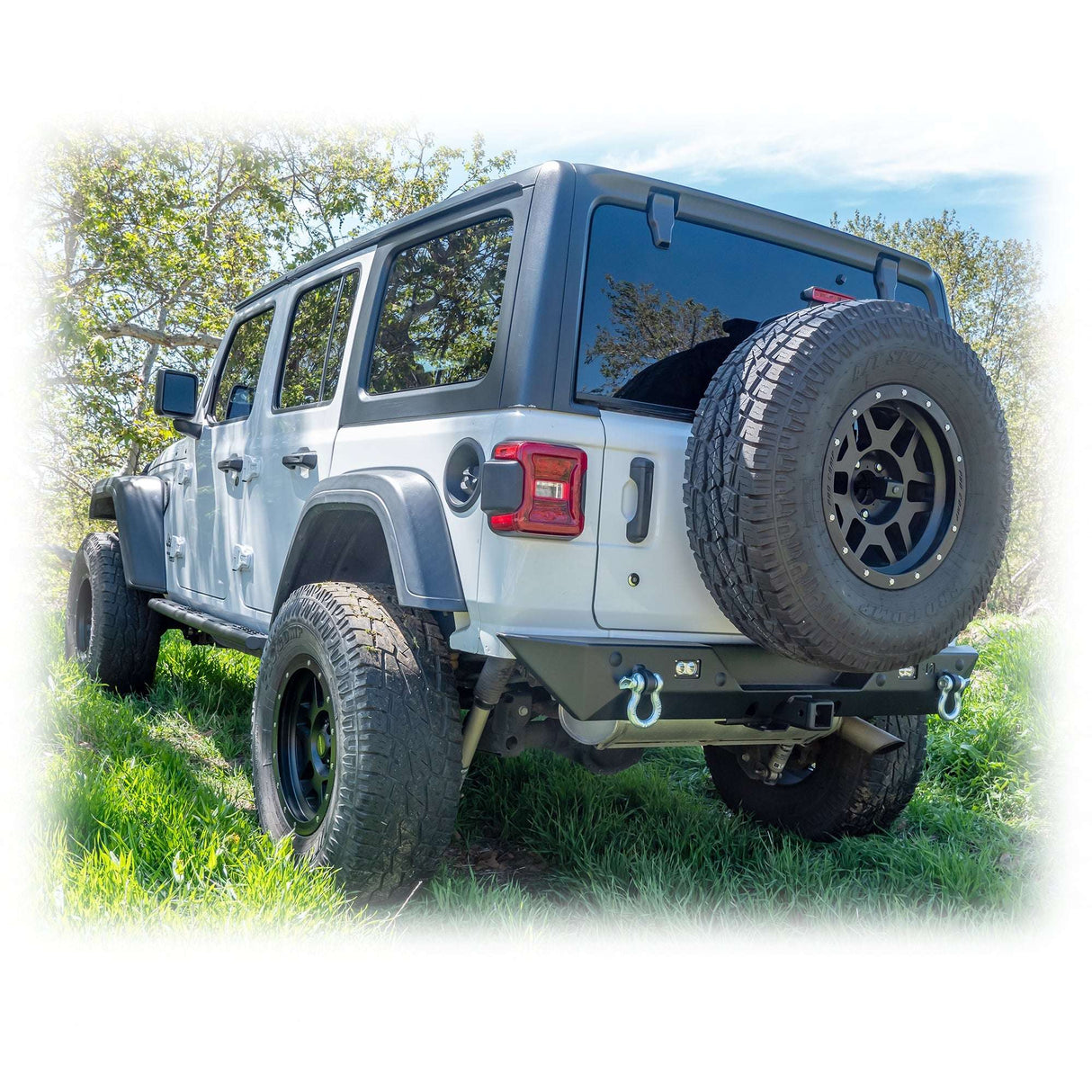 Jeep JL Rear Bumper with LED Pod Lights & Hitch Receiver – Minimalist | 2018–2025 Turn Offroad