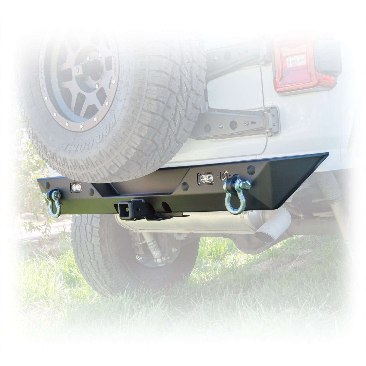 Jeep JL Rear Bumper with LED Pod Lights & Hitch Receiver – Minimalist | 2018–2025 Turn Offroad