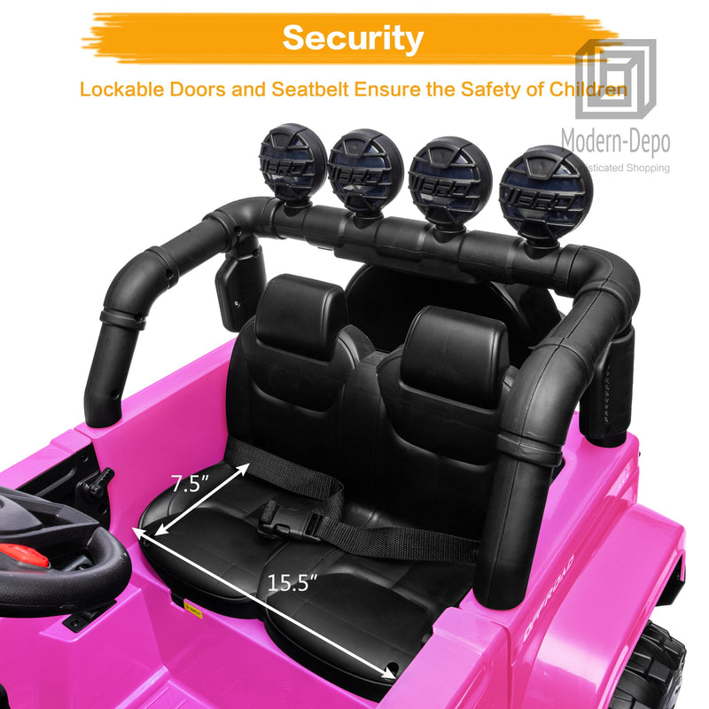 Jeep Kids Ride On Car with Parent Remote Control, Customizable Stickers, and LED Lights - 12V