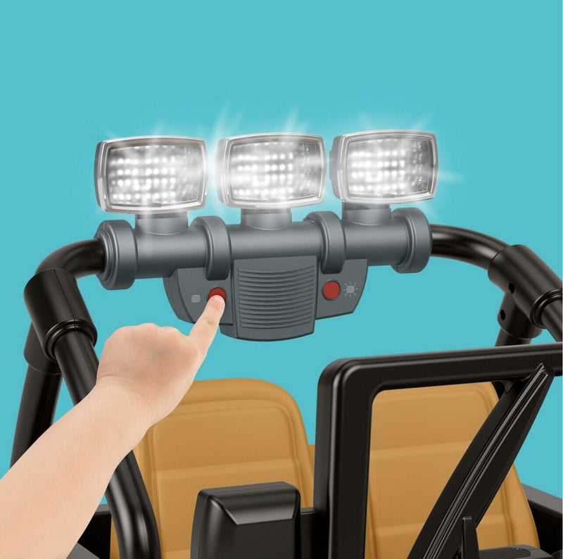 Jeep Wrangler Freedom Ride-On Toy Car with Fog Lights and Sounds - 12 Volt Power Wheels