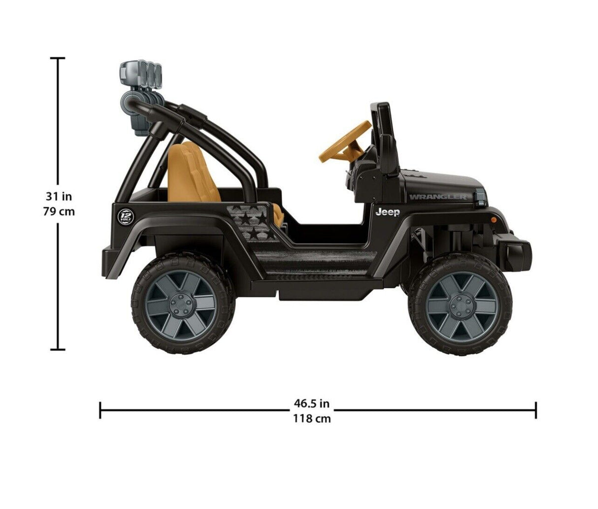 Jeep Wrangler Freedom Ride-On Toy Car with Fog Lights and Sounds - 12 Volt Power Wheels