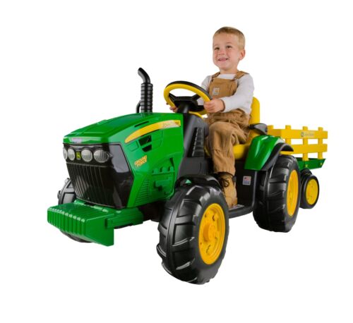 John Deere Ground Force Tractor and Trailer Set by Peg Perego