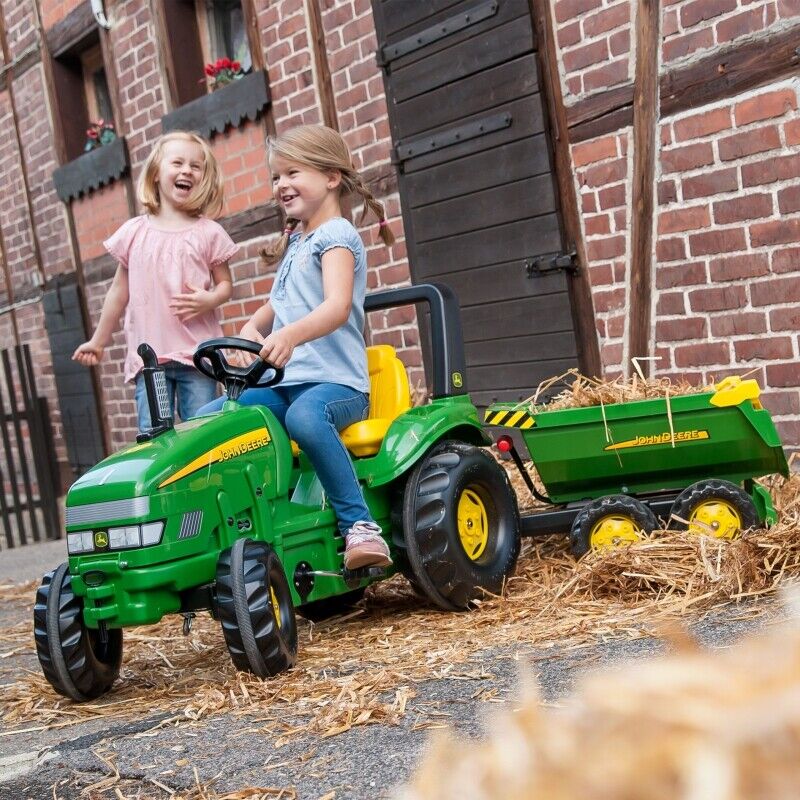 John Deere Halfpipe Tipper Trailer by Rolly Toys: The Perfect Addition to Your Playtime Fun!