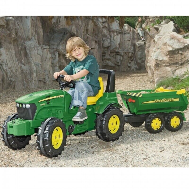John Deere Halfpipe Tipper Trailer by Rolly Toys: The Perfect Addition to Your Playtime Fun!