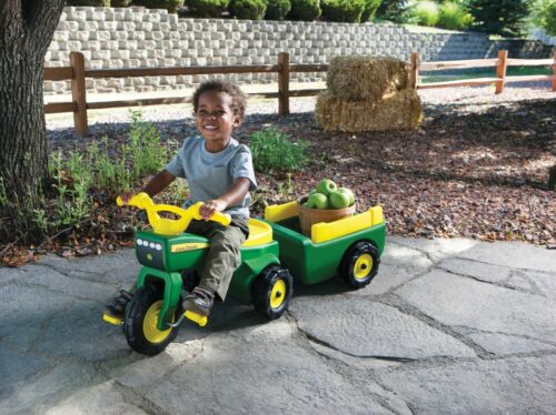 John Deere Pedal Tractor with Trailer for Indoor and Outdoor Play - Perfect for Kids!