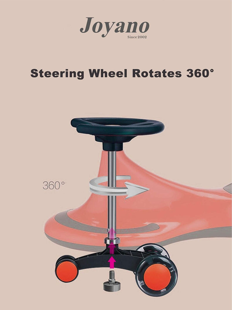 Joyano® LED Swing Car with Flashing Wheels for Kids - Wiggle and Ride Fun!