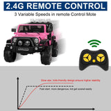 JOYMOR 12V 2-Seater Ride On Truck for Kids with Remote Control, MP3 Player, LED Lights, and Horn