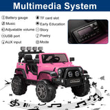 JOYMOR 12V 2-Seater Ride On Truck for Kids with Remote Control, MP3 Player, LED Lights, and Horn